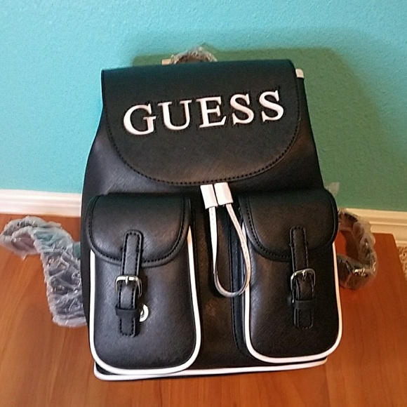 Guess Handbags - Guess Black and White Backpack